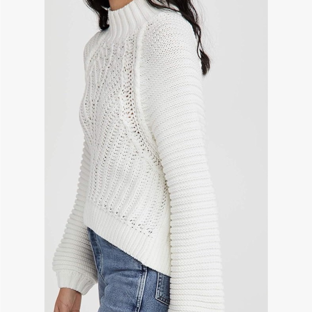 Women's White Cable Knit Sweater